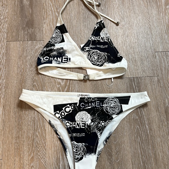 Chanel 20p Two Piece swimsuit Top 36 Bottom 40 - Picture 2 of 8
